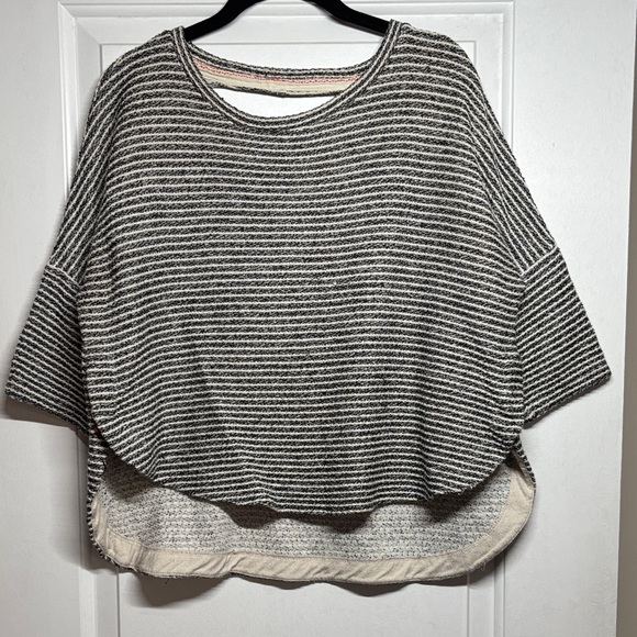 anthrop Sweaters - Anthropologie Deletta Striped Woven Top